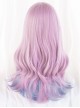 Idol Dreamy Girl Group Blue And Pink Hanging Ear Dyed Long Curly Hair Cute Sweet Lolita Full Head Wig