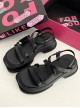 Summer Fairyland Style Daily Versatile Cross Shoelaces Beach Roman Kawaii Fashion Lolita Thick Sole Sandals