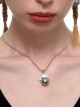Cute Villain Series Funny Childlike Cuddle Pearl Ghost Kawaii Fashion S925 Silver Necklace Collarbone Chain