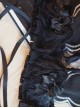 Cute Versatile Handmade Dark Black Ribbon Bowknot Lace Plush Cat Ear Gothic Lolita Hairband