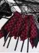 Trial Record Series Dark Punk Hottie Subculture Y2K Irregular Spliced Black Belt High Waist Red Black Plaid Skirt