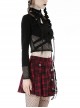 Punk Style Stand Collar Sexy Mesh Splicing See Through Cross Strap Metal Ring Zip Black Long-Sleeved T Shirt