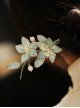 New Chinese Style Velvet Flowers Small Red Fruit Imitation Pearls Cheongsam Hanfu Headdress Classic Lolita Hairpin