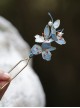 New Chinese Style Velvet Flowers Small Red Fruit Imitation Pearls Cheongsam Hanfu Headdress Classic Lolita Hairpin