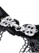 Gothic Style Exquisite Embroidered Lace Retro Metal Plate Buckle Black Velvet Hollow Sleeveless Top