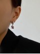 Holy Blood Series Cool Sterling Silver Red Zirconias Liquid Metal Punk Gothic Style Stud Earrings
