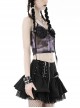 Punk Style Exquisite Black Chest Lace Stitching Personalized Purple Black Tie Dye Sexy Suspender Top