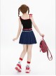 Cherry Magic Potion Series Retro Sweet Cool Summer Asymmetrical Design Kawaii Fashion Lace-Up Bowknot Camisole