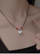 Retro Electroplated Alloy Trendy Kawaii Fashion Chinese Style Auspicious Meaning Longevity Lock Necklace