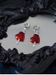Alloy Sword Piercing Heart Dark Gothic Punk Lolita Dark Red Heart Shape Daily Versatile Earrings