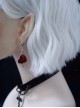 Alloy Sword Piercing Heart Dark Gothic Punk Lolita Dark Red Heart Shape Daily Versatile Earrings