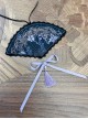 Grape Hyacinth Series Elegant Floral Embroidery Classic Lolita Bowknot Tassel Lace Fan Pendant Necklace