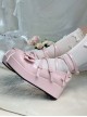 Frosted Sugar Cake Series Sweet Lolita Cross Shoelaces Bowknot Thick Sole Flat Heel Round Toe Mary Jane Shoes