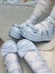 Frosted Sugar Cake Series Sweet Lolita Cross Shoelaces Bowknot Thick Sole Flat Heel Round Toe Mary Jane Shoes