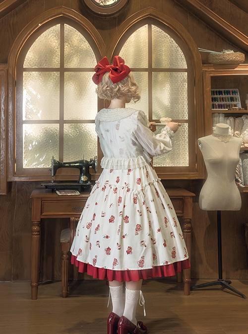 Rose Garden Series Summer Apricot Long Sleeves Lace Sweet Doll Collar Classic Lolita Versatile Cardigan Coat