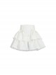 Spring Versatile Daily High Waist Lace Bowknot Sweet Cute Kawaii Fashion White Double Cake Skirt