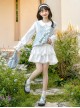 Spring Versatile Daily High Waist Lace Bowknot Sweet Cute Kawaii Fashion White Double Cake Skirt