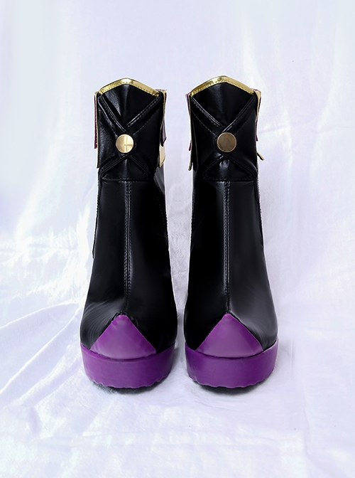 Wandering Witch The Journey Of Elaina Halloween Cosplay Elaina Accessories Purple Sole Ankle Boots Shoes