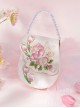 Butterfly Girl Series Crossbody Chinese Style Crystal Beaded Handbag Botanical Flower Embroidery Sweet Lolita Bag