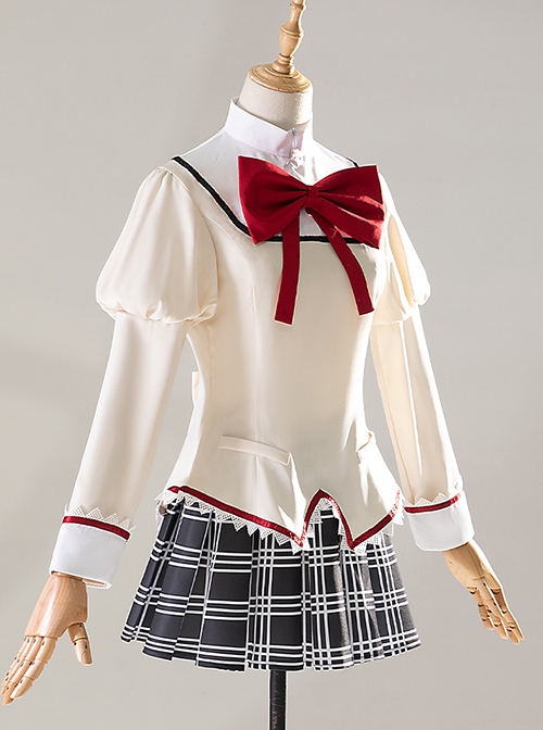 Puella Magi Madoka Magica Halloween Cosplay Mami Tomoe School Uniforms Costume Updated Version Full Set