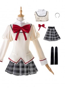 Puella Magi Madoka Magica Halloween Cosplay Homura Akemi School Uniforms Costume Updated Version Full Set