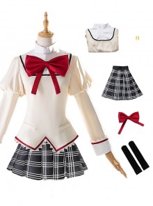 Puella Magi Madoka Magica Halloween Cosplay Sayaka Miki School Uniforms Costume Updated Version Full Set