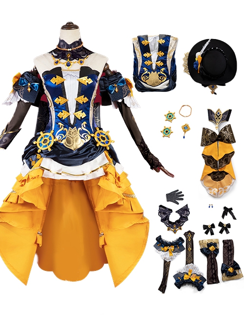 Game Genshin Impact Halloween Cosplay Navia Costume Full Set