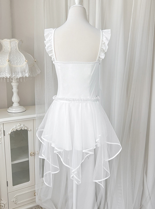 Romantic Summer Breeze Series White Cute Sweet Lolita Micro Transparent Lace Girlish Ballet Pure Desire Style Swimsuit