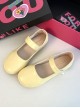 Cute Retro Shallow Mouth Soft Sole Versatile French Style Round Toe Pearl Button Kawaii Fashion Lolita Mary Jane Shoes