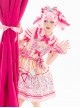Candy Amusement Park Series Cute Colorful Striped Carousel Print Lace Ruffle Bowknot Sweet Lolita Sleeveless Dress