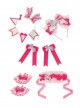 Candy Amusement Park Series Pink Bowknot Side Clip Headband KC Sleeves Colorful Flags Decorative Accessories Set