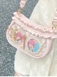 Satin Sweet Glossy Ruffles Small Capacity Anime Badge Display Transparent Layer Itabag Kawaii Fashion Armpit Bag