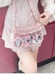 Satin Sweet Glossy Ruffles Small Capacity Anime Badge Display Transparent Layer Itabag Kawaii Fashion Armpit Bag