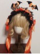 Black Halloween Gothic Lolita Satin Bowknot Hair Accessory 3D Devil Wings Hairpin Lace Hairband