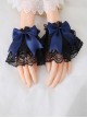 Versatile Deep Color Satin Ribbon Bowknot Black Lace Gothic Lolita Sleeves Gloves Wrist Strap