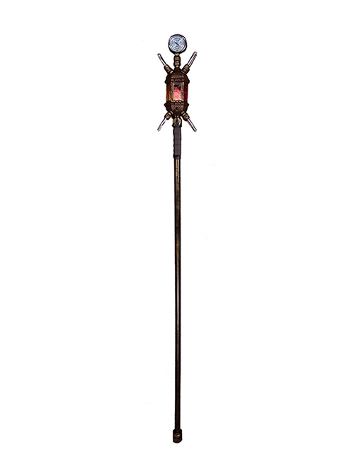 Steampunk Mysterious Magic Illuminated Coal Stove Lamp Model Bronze Pipeline Dashboard Long Wand