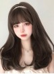 College Style Daily Flat Bangs Layered Nature Cold Brown Smooth Slightly Curly Long Hair Classic Lolita Wig