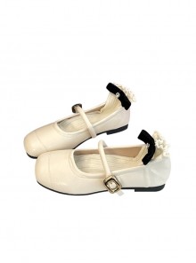 Fashionable Versatile Daily French Square Toe Shallow Classic Lolita Comfortable Flat Mary Jane Shoes