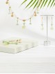Green Lotus Shigure Series Chinese Style Lolita Pearl Chain Glass Lotus Pod Pendants Necklace Bracelet Ear Hook Set