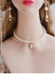 European Vintage French Style Handmade Classic Lolita Versatile Pearl Water Drop Pendant Necklace