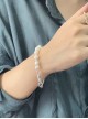 Silver Exquisite Stylish Simplicity Urban Beauty Asymmetric Electroplated Alloy Twig Pearl Chain Classic Lolita Bracelet