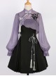 Iris Butterfly Series Ink Painting Hanfu Modified Han Element New Chinese Pearl Chain Purple Coat Black Sling Dress Set
