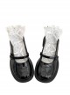 Black French Chunky Heel Bowknot Shallow Mouth Fashion Versatile Classic Lolita Round Toe Mary Jane Shoes