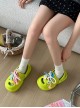 Childlike Colorful Bear Kawaii Fashion Comfortable Breathable Slippers Thick Bottomed Height Increasing Hole Shoes