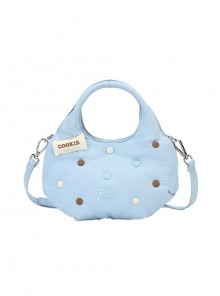 Girls Casual Magnetic Buckle Biscuit Adzuki Beans Soft Cute Casual Portable Kawaii Fashion Crossbody Bag