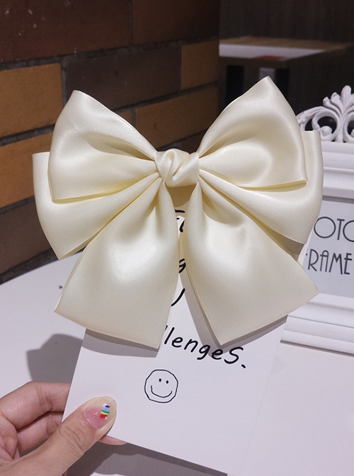 Korean Internet Celebrity Style Kawaii Fashion Exquisite Lustrous Satin Big Bowknot Hairpin