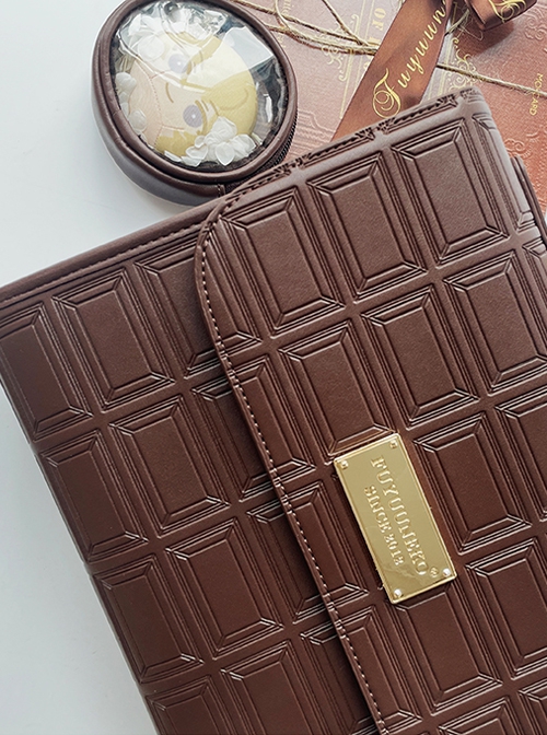 British College Style Exquisite Chocolate Pattern Kawaii Fashion Transparent Display Layer Crossbody Itabag Handbag