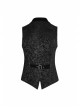 Gothic Style Exquisite Jacquard Fabric Retro Buttons Adjustable Buckle On The Back Black Men's Vest
