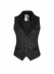 Gothic Style Exquisite Jacquard Fabric Retro Buttons Adjustable Buckle On The Back Black Men's Vest