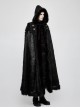 Gothic Style Imitation Wool Grass Fabric Vintage Metal Button Woven Lace Decoration Warm Black Winter Cape